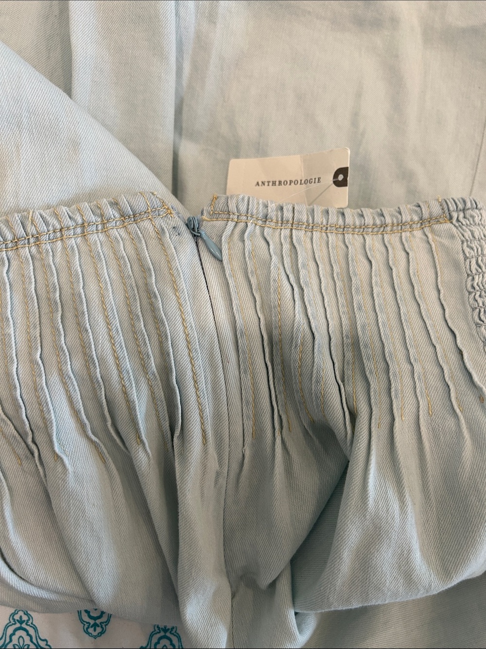 Pilcro Light Blue Pintuck Basque-waist Maxi Skirt NWT - Picture 12 of 15